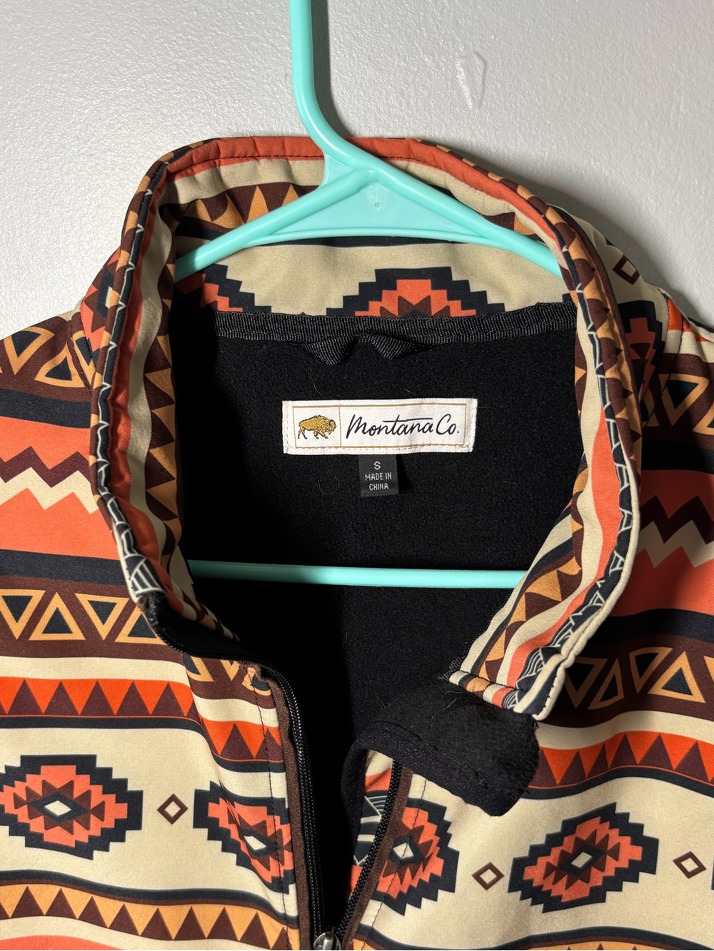 Montana Co Womens Small Aztec Southwestern Fleece Lined Vest Geometric - Picture 3 of 3